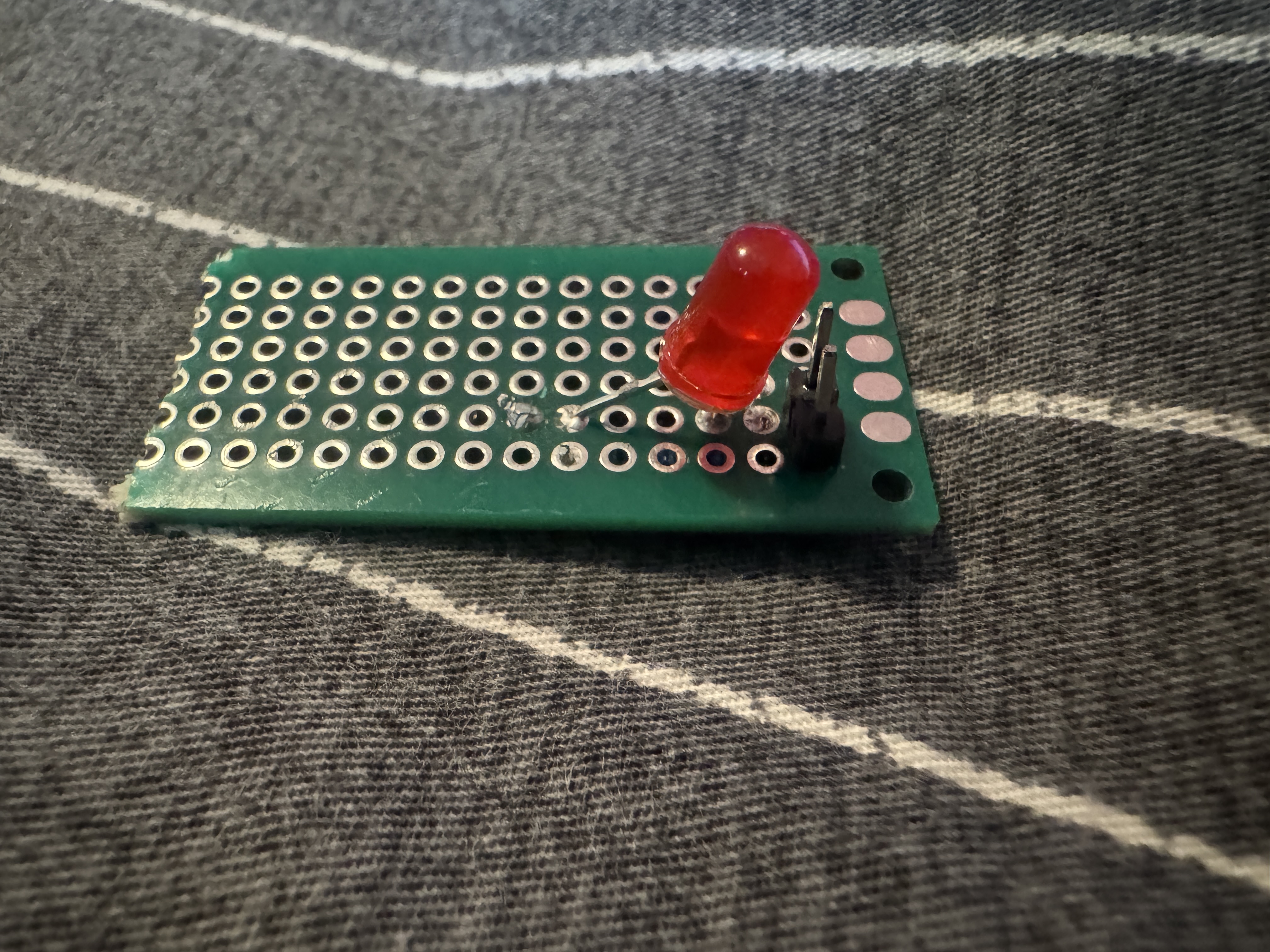 Top photo of soldered circuit