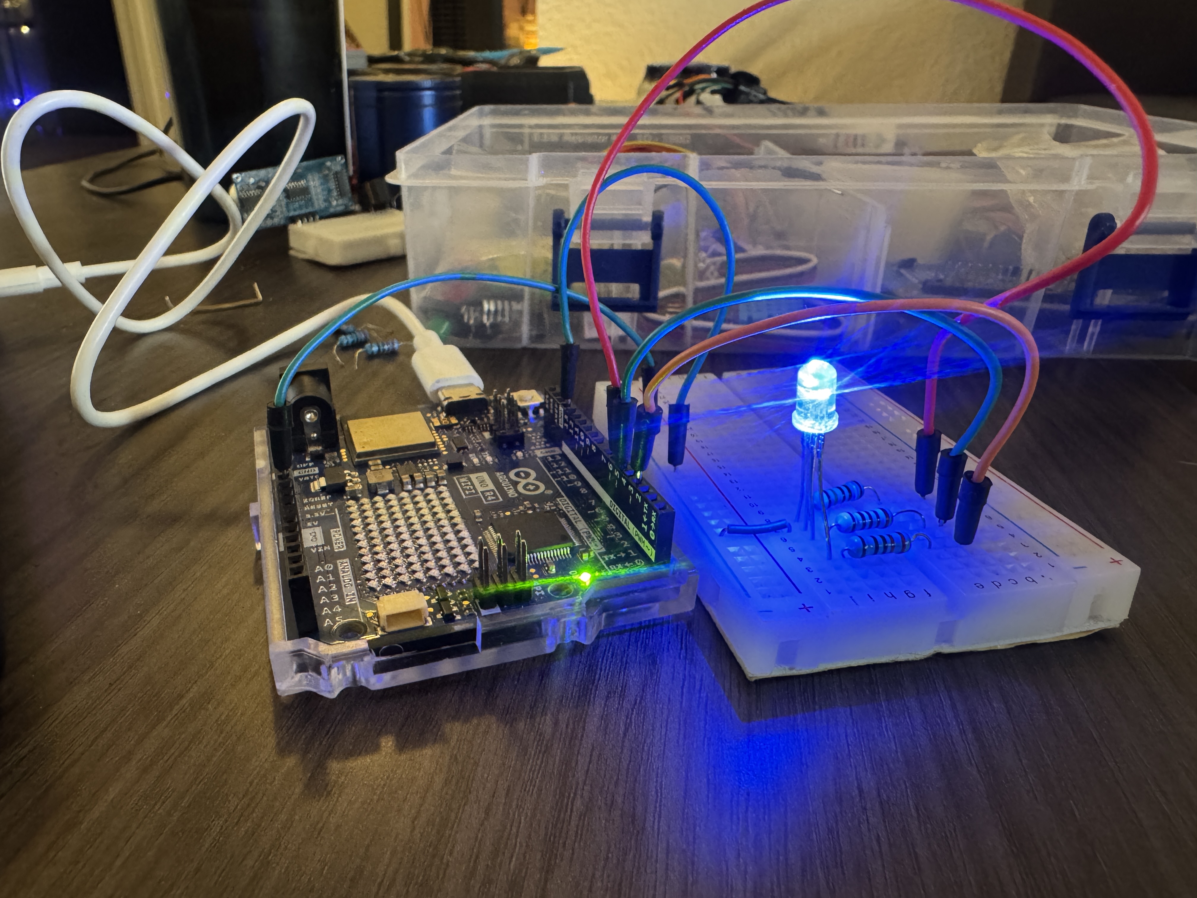 Photo RGB showing blue color