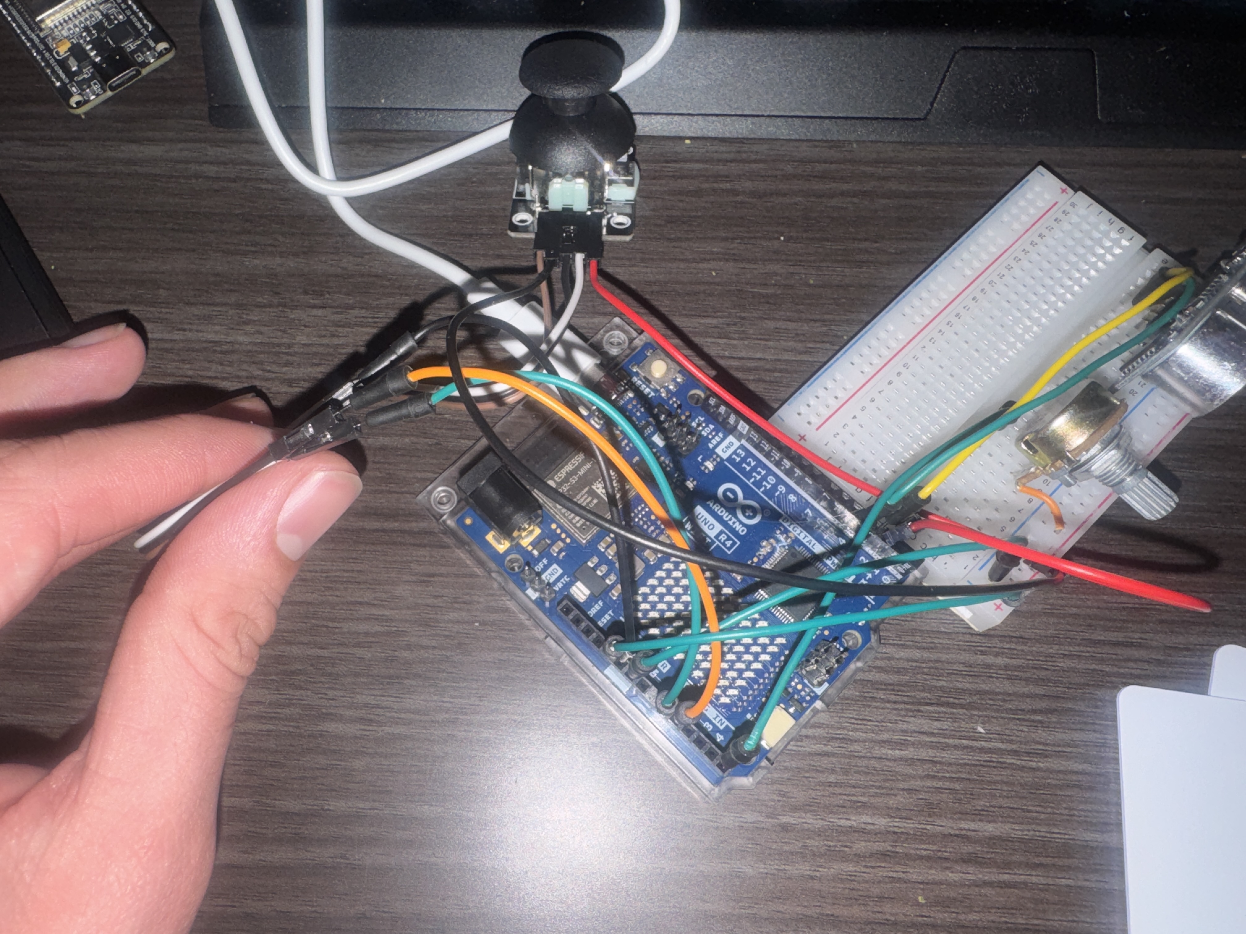 Photo of joystick wiring